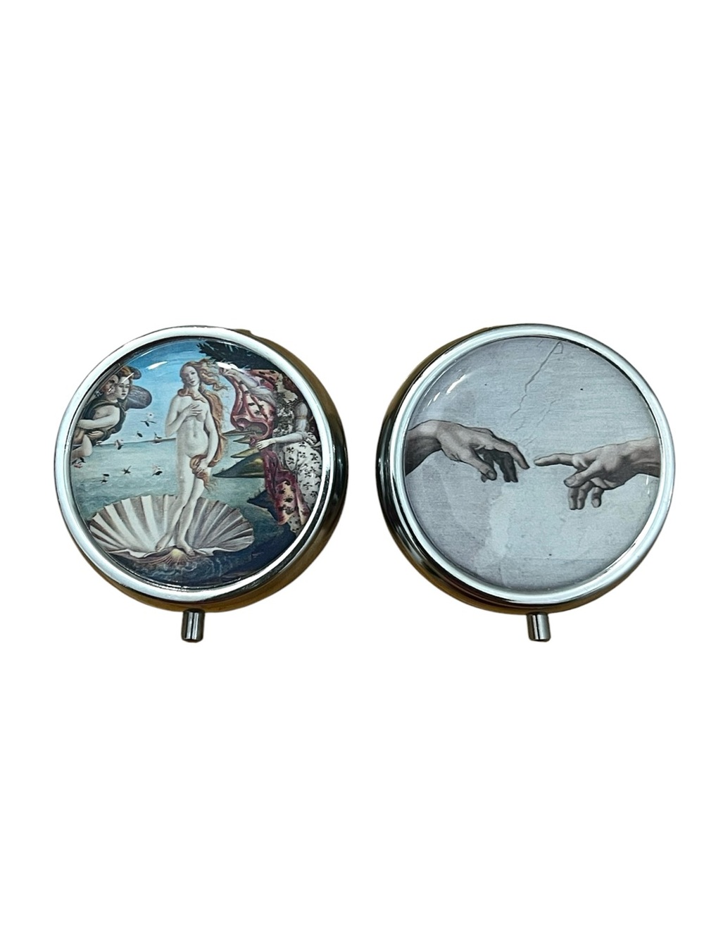 Creation of Adam by Michelangelo & Birth Of Venus Medicine Pill Box Italy Made
